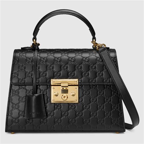 padlock gucci signature top handle bag blue|gucci top handle handbags.